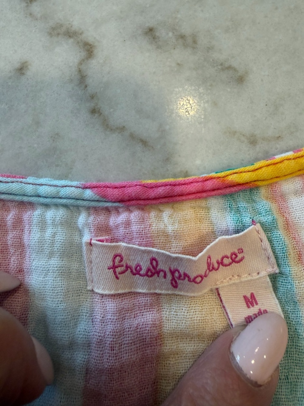 FRESH PRODUCE resort Sleeveless Multicolor Striped V-Neck Summer Dress! M - Picture 3 of 4
